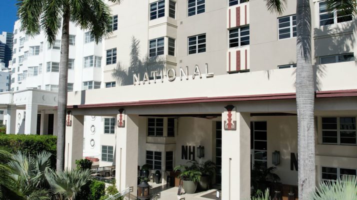 The entrance at The National Hotel Miami Beach