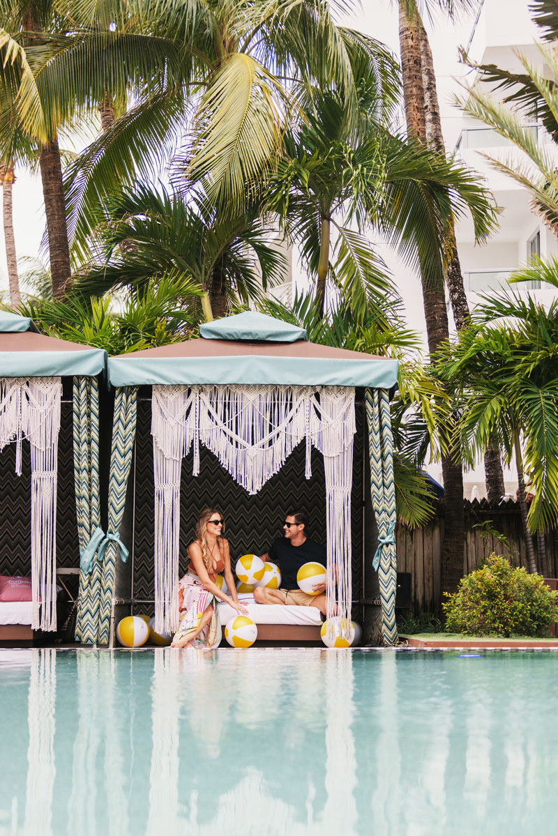 Pool cabanas at the National Hotel Miami Beach